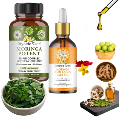 Moringa kapszula és arcápoló olaj, ayurveda